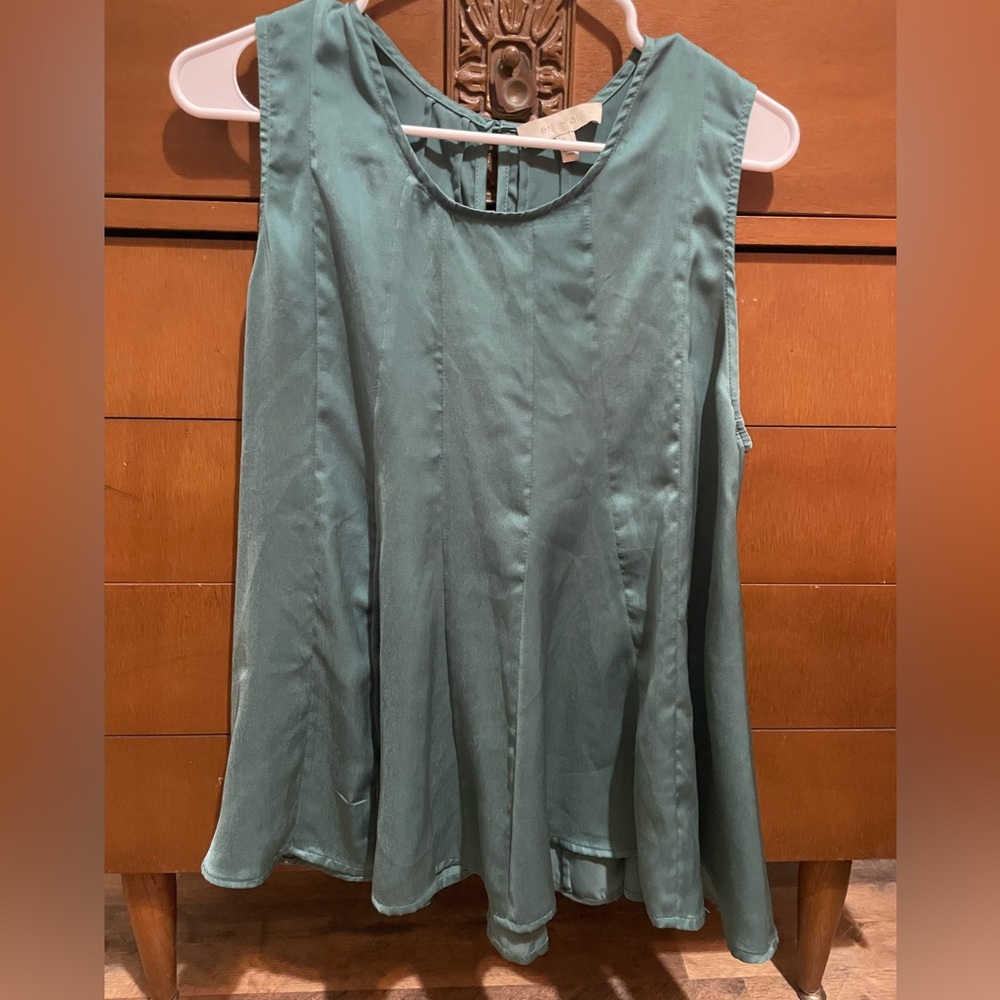Anthropologie Green Peplum-ish Tank
